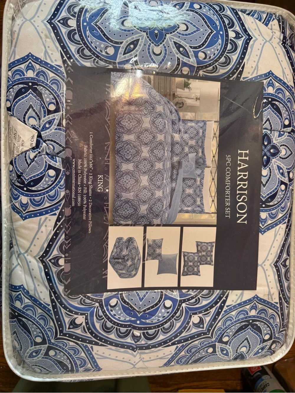 Blue & White King Comforter Set